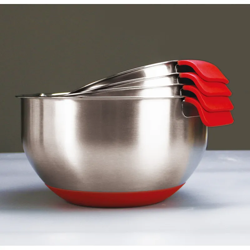 Union Source Professional Stainless Steel Mixing Bowl/Non-slip Mix Bowl Set With Silicone Handle And Lid