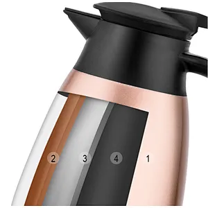 Customized portable large capacity double wall stainless steel tea coffee water pot with handgrip