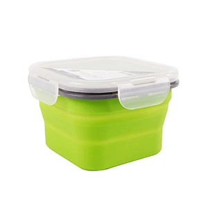 Amazon Popular 350/770/890ml Foldable Food Storage Reusable Silicone Lunch Box
