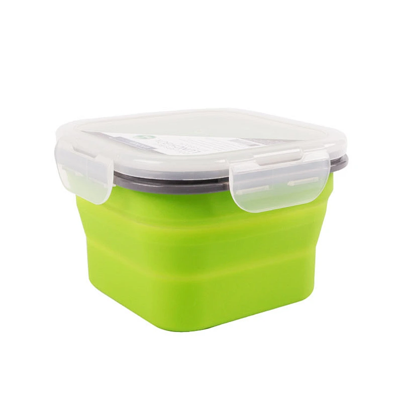 Amazon Popular 350/770/890ml Foldable Food Storage Reusable Silicone Lunch Box