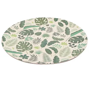 Union Source 2020 Natural Bamboo Kids Plates Biodegradable Round Fiber Plate