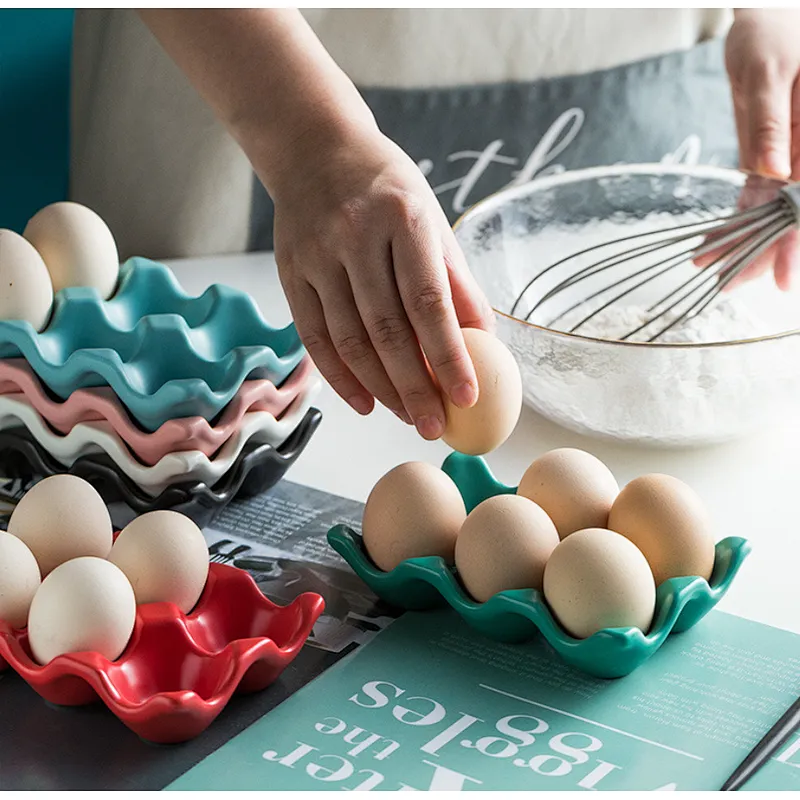Union Source Houseware Packaging Ceramics Egg Tray Mould/Colorful 6 Holes Egg Tray