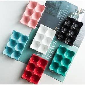 Union Source Houseware Packaging Ceramics Egg Tray Mould/Colorful 6 Holes Egg Tray