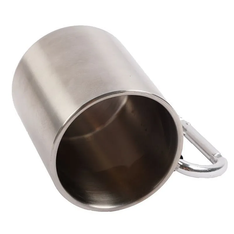 Low Price Outdoor Picnic Portable 220 Ml Manual Climbing Buckle Double Wall Tea Coffee Thermal Mug