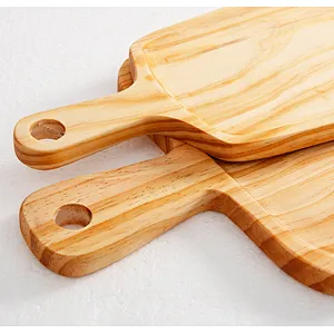 Union Source High quality wooden bamboo pizza cheese serving cutting board with handle