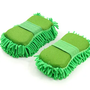 Union Source  Mesh Fabric Natural Multifunctional Chenille Microfiber Cleaning Cloth Car Washing Sponge