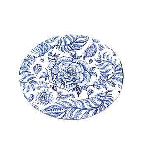 Fashion Household Cheap Dinnerware Ceramic Dishes Blue And White Porcelain Plates For Restaurants