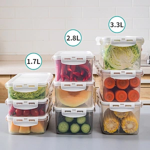 Houseware leak proof bento reusable food storage box with easy snap locking lids