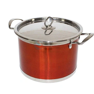 Factory Direct Sales 3Pcs 430 Stainless Steel Iron Cookware Soup Pots Casseroles With Lids Set