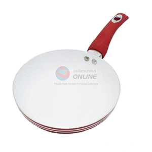 Household 6 Sizes Ceramic Non Stick Cooking Woks Frying Pan And Pot Set With Long Red Handle