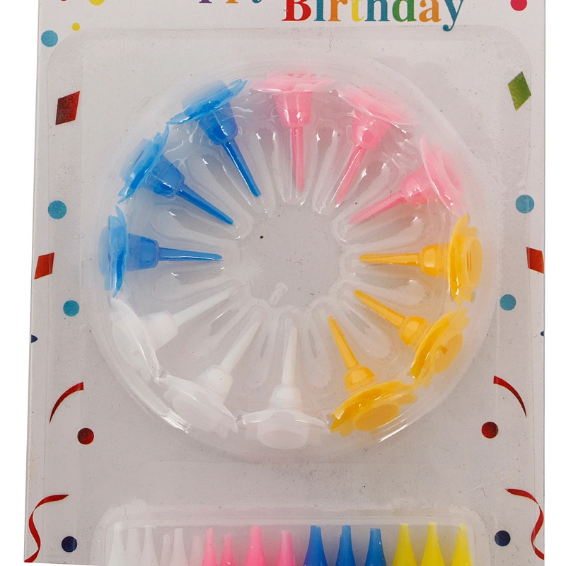 wholesale 24pcs pack unique spiral kids party happy birthday cake candles set with holders