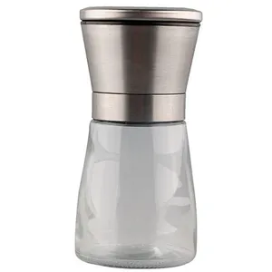 manuel metal pepper mill home spice grinders crusher jars salt and pepper grinder with lock lid