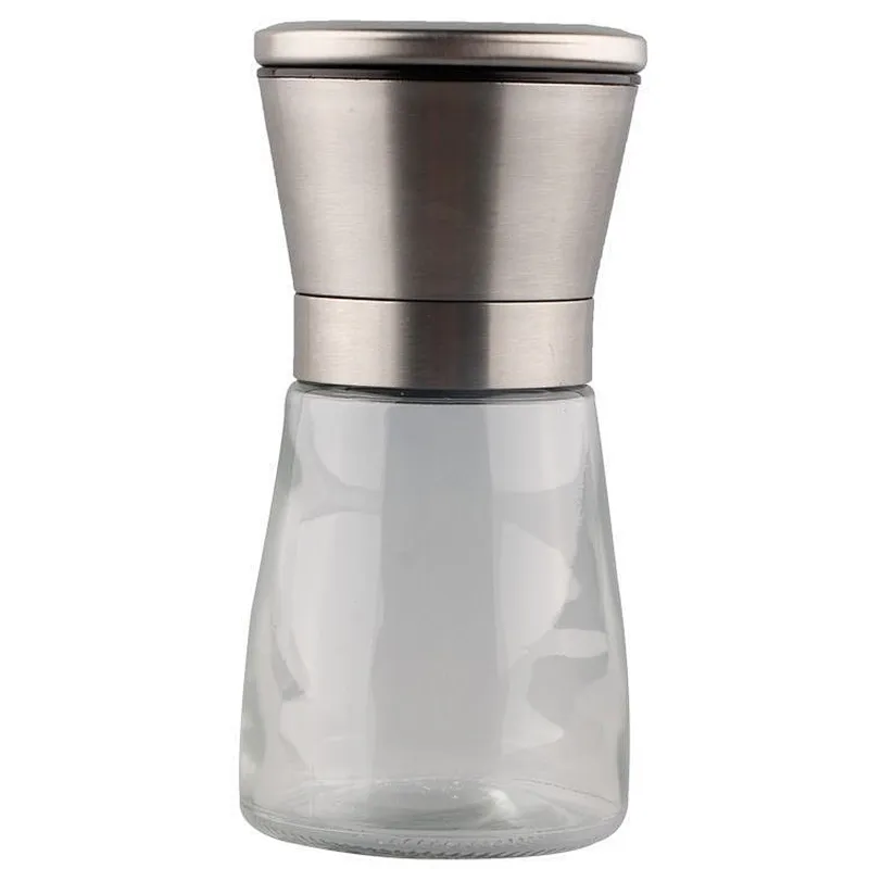 manuel metal pepper mill home spice grinders crusher jars salt and pepper grinder with lock lid