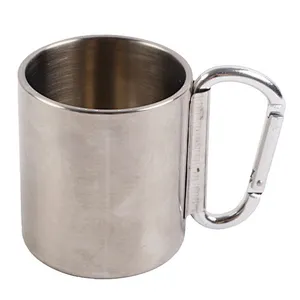 Low Price Outdoor Picnic Portable 220 Ml Manual Climbing Buckle Double Wall Tea Coffee Thermal Mug
