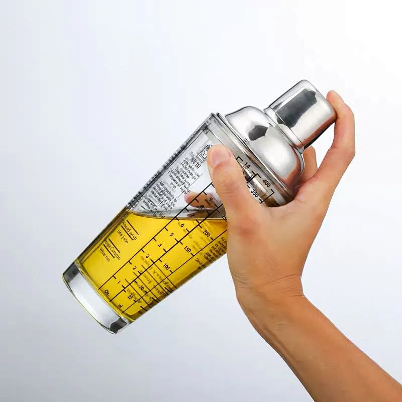 Union Source 400ml Custom print bartender tool stainless steel glass cocktail shaker
