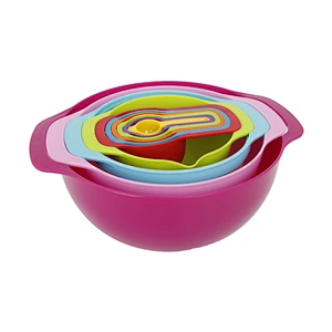 manufacturer low price practical household plastic mixing bowls measuring cup and spoon set for kitchen