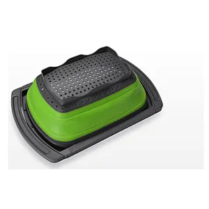 Union Source Collapsible Drain Basket/Silicone Expandable Folding Drain Basket Fruit Vegetable Washing