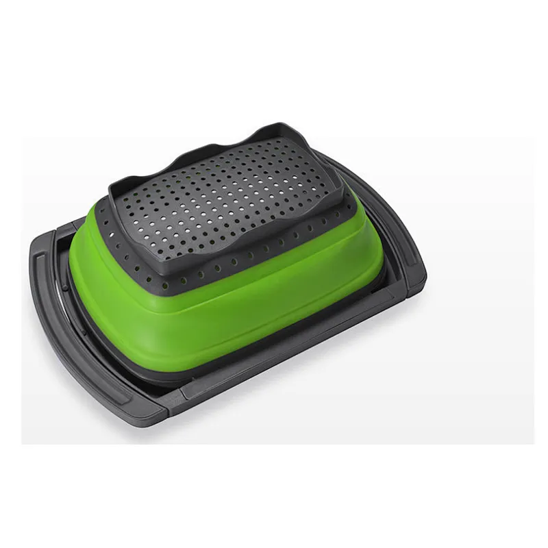 Union Source Collapsible Drain Basket/Silicone Expandable Folding Drain Basket Fruit Vegetable Washing