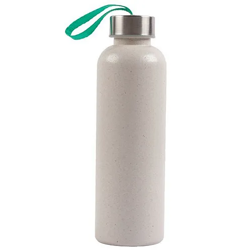 Best selling 750ML plastic portable Sport Wheat Straw Water drinking Bottle for travel with stainless steel lid