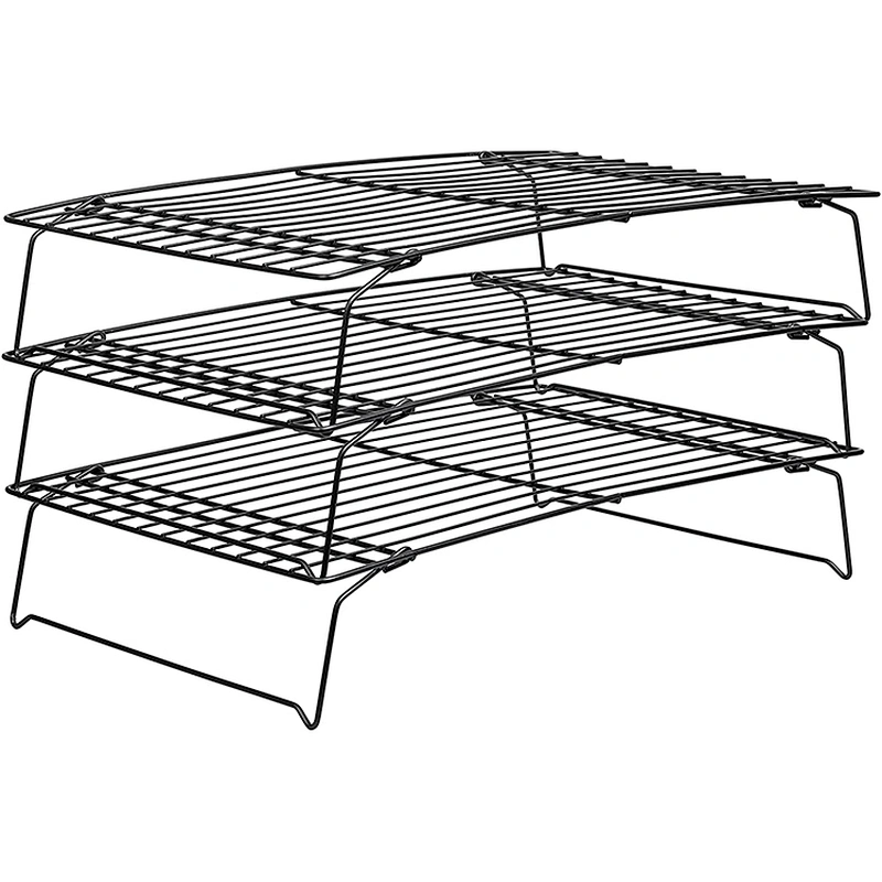 save space 3 tier metal stackable nonstick stainless steel baking cooling rack for kitchen