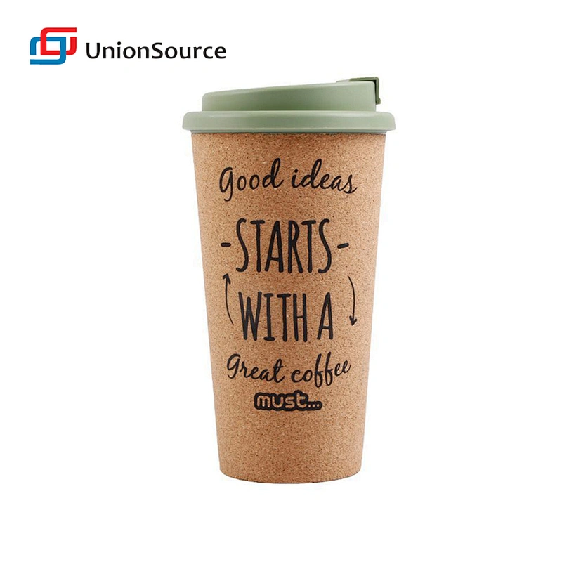 custom logo 450ml takeaway pp plastic reusable coffee cup with cork lid