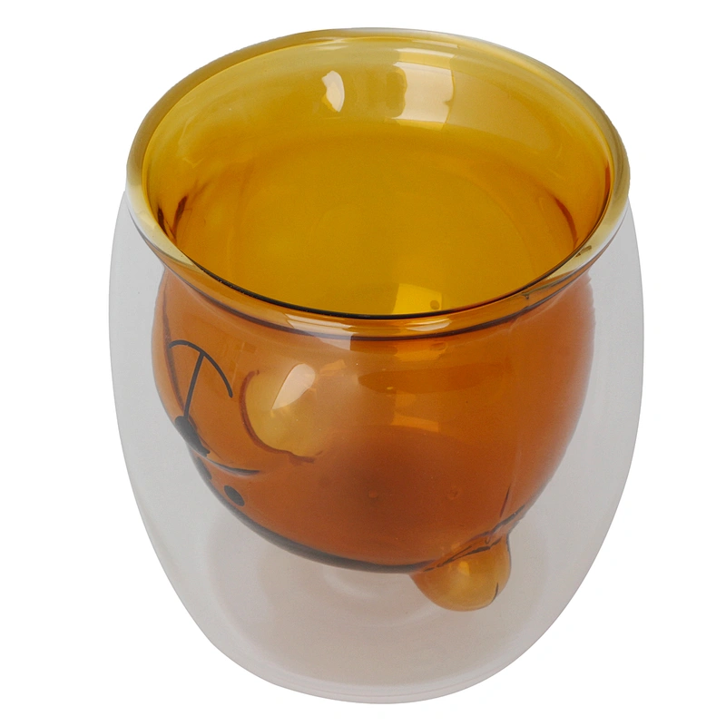 Union Source wholesalers custom color bear clear milk tea coffee tumbler double wall glass mug cup