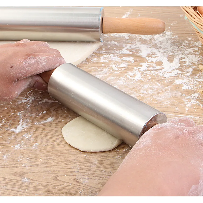 Union Source Eco-friendly Kitchen Utensil Stainless Steel Rolling Pin For Baking