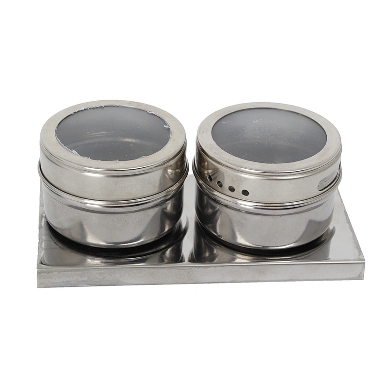 Household kitchen salt and sugar condiment sets stainless steel spice rack organizer