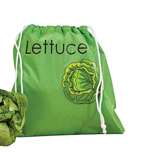 Polyester Drawstring Keeps Fruits Fresh lettuce vegetable Storage Bag