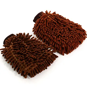 Union Source Waterproof Double Sided Chenille Microfiber Cleaning Mitt Gloves / Russia Market