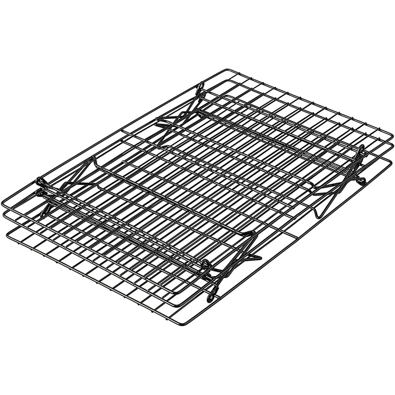 save space 3 tier metal stackable nonstick stainless steel baking cooling rack for kitchen