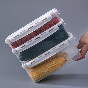 Houseware leak proof bento reusable food storage box with easy snap locking lids