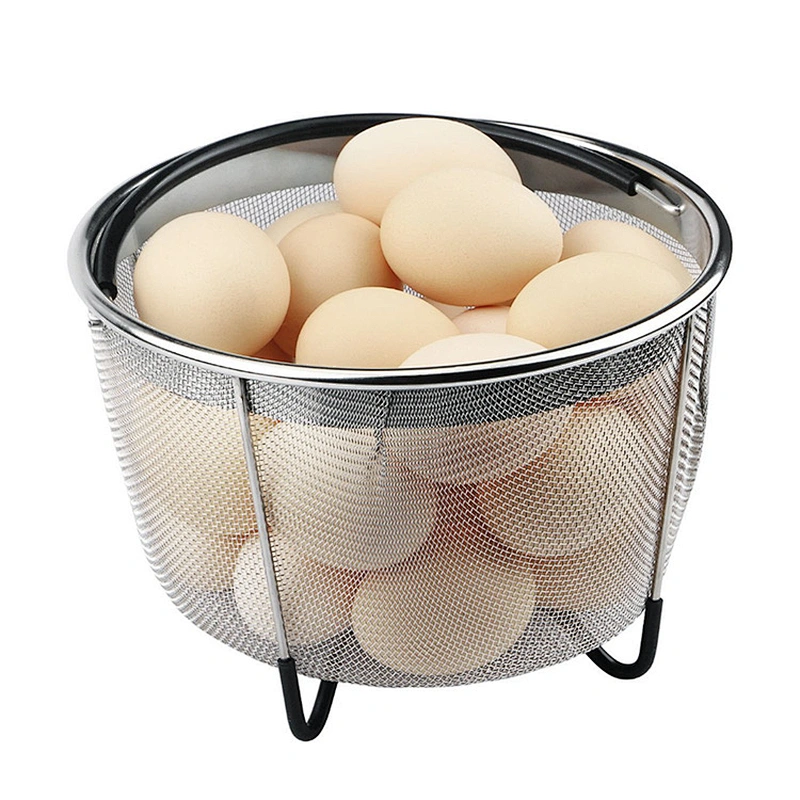 stainless steel steamer basket with Silicone Handle
