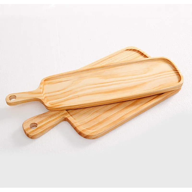 Union Source High quality wooden bamboo pizza cheese serving cutting board with handle