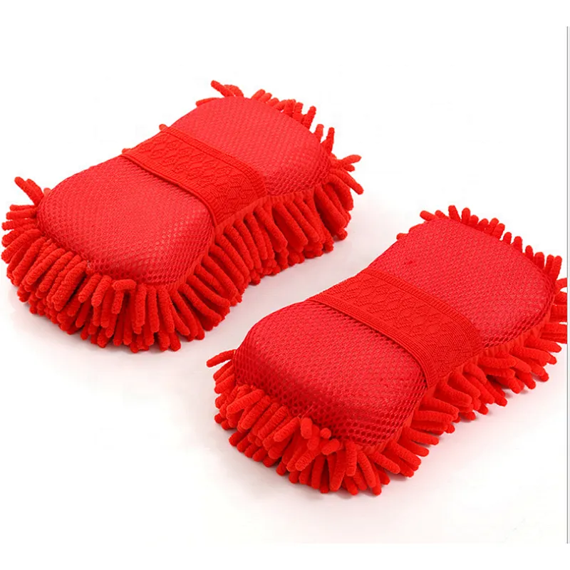 Yiwu Agent Mesh Fabric Chenille Microfiber Exrta Soft Car Washing Cleaning Sponge