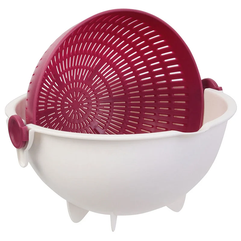 2 IN 1 Kitchen Food Salad Bowl Strainer Washing Bowl Fruit Colander Salad Bowl
