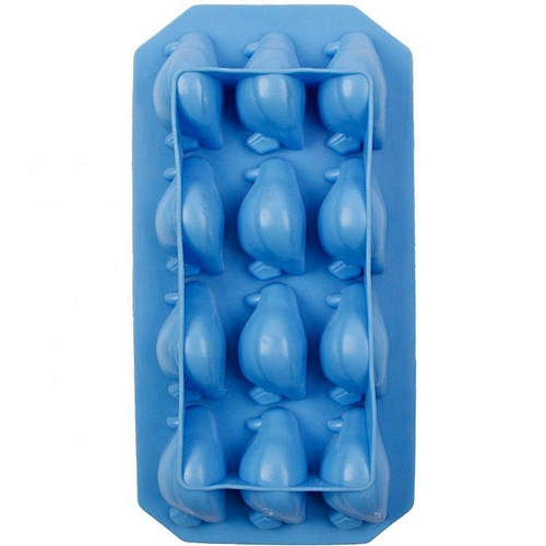 Eco-Friendly blue penguin shape home kitchen ice cream cube mold with sleeve card