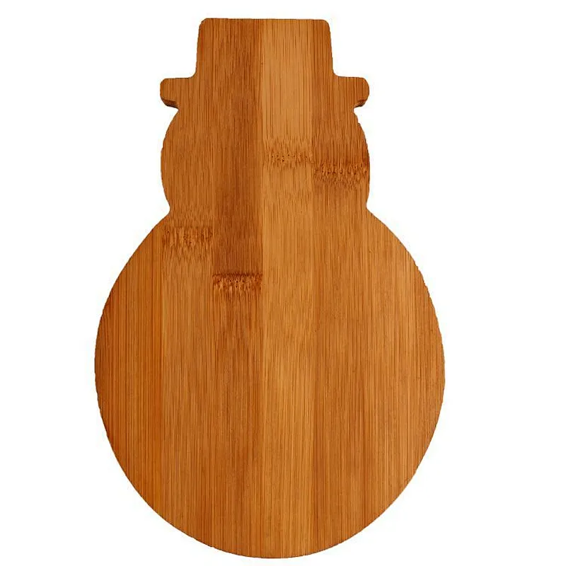 wholesale eco-friendly snowman shaped lovely christmas bamboo cutting chopping board for home use
