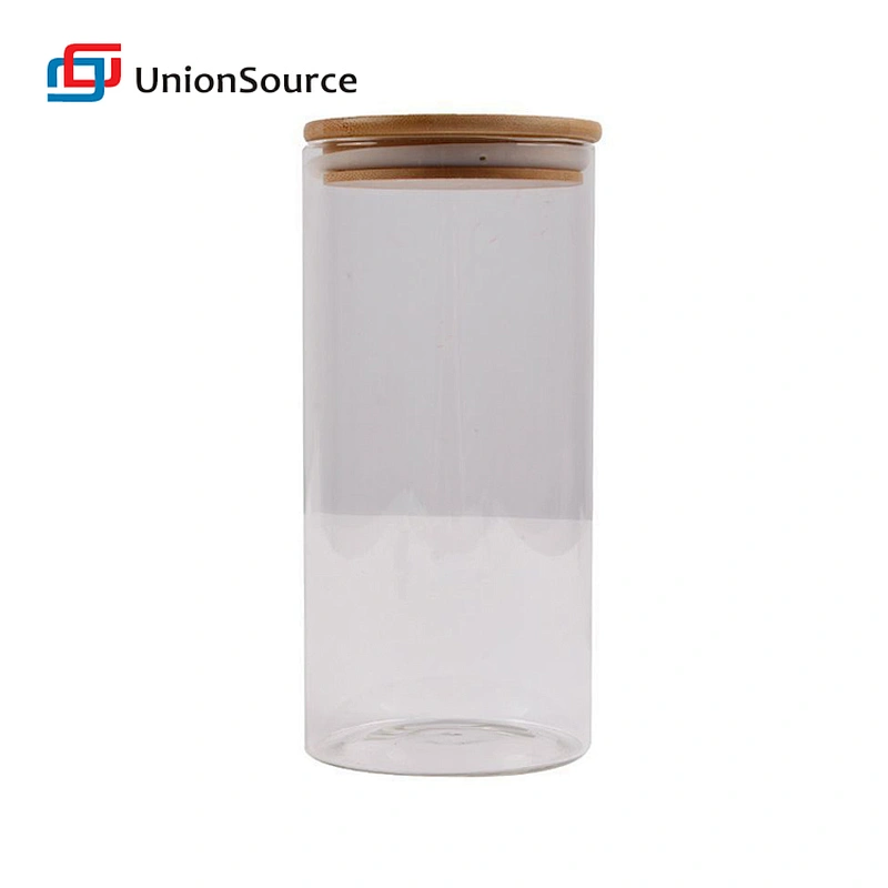 Small wholesale glass jars spice food storage container with bamboo lid