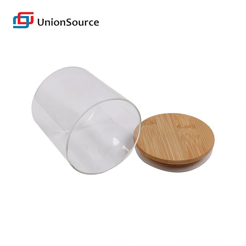 kitchen wholesale airtight glass jars spice food storage container with bamboo lid