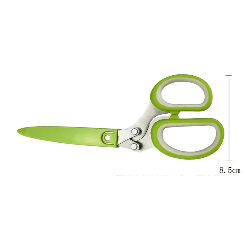Professional Stainless Steel 5 Blades Kitchen tailor Scissors Herb Scissors With Comb