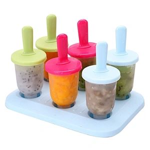 Union Source  Household Reusable Kitchen Accessories Summer Food Grade DIY  6 Piece Ice Pop Molds Maker