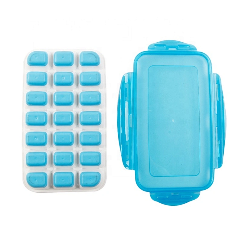 21 Cavaties Silicone Ice cube Mold Silicone Ice Cube Tray with lid