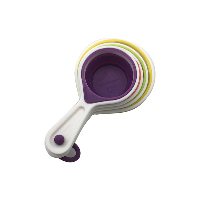 4-Piece set  Best Selling Colorful Collapsible Silicone Measuring Cups