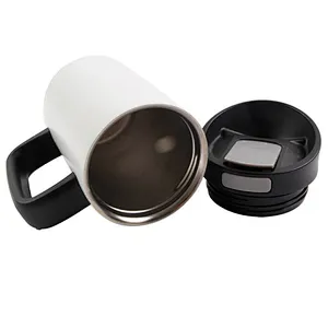 450ml  Food grade portable double layer  stainless steel  bottle travel  mug coffee cup with handle