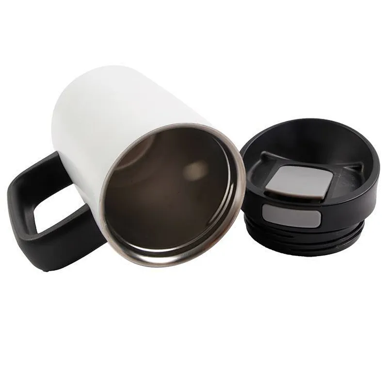 450ml  Food grade portable double layer  stainless steel  bottle travel  mug coffee cup with handle