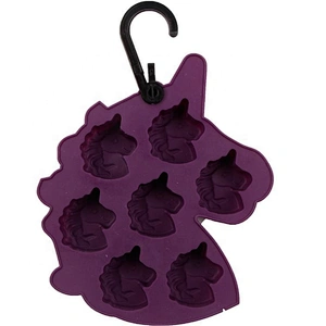 Low price beautiful eco-friendly unicorn home kitchen ice cube trays silicone mold with opp tag