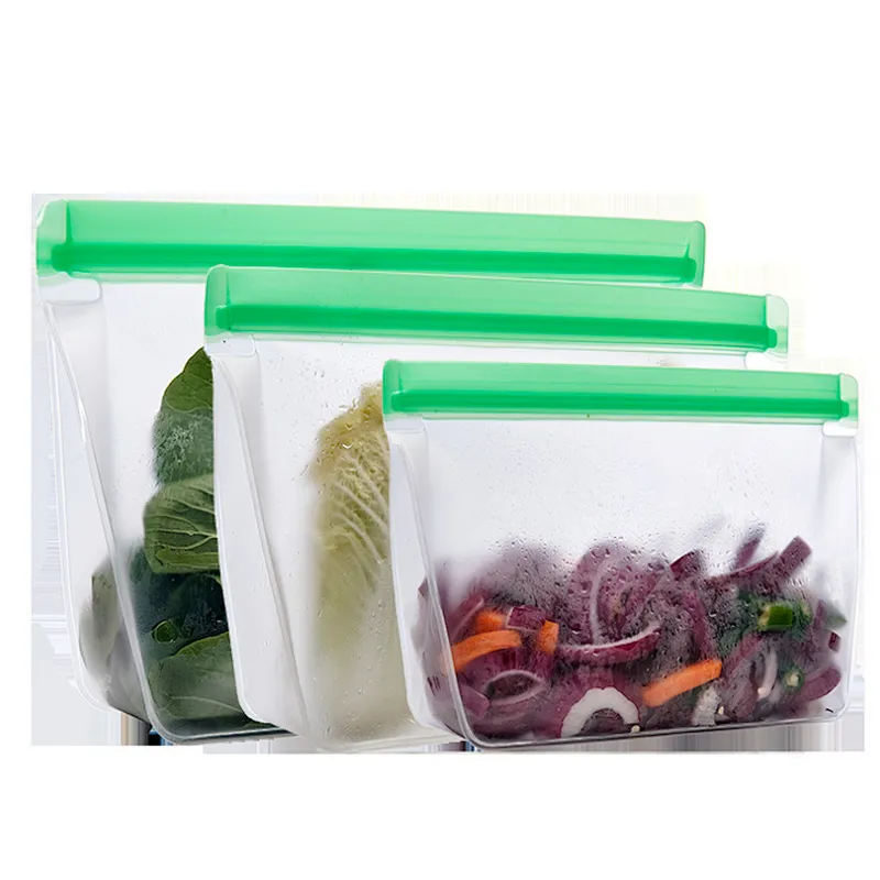 Unionsource Hot Selling Biodegradable PEVA Food Storage Bag Stand Up Reusable Food Bag