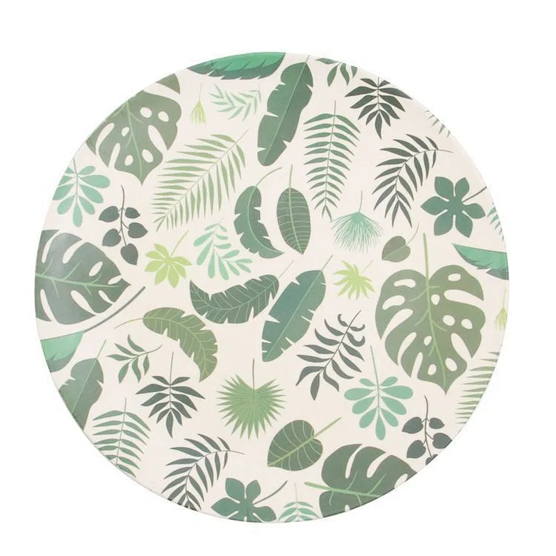 Union Source 2020 Natural Bamboo Kids Plates Biodegradable Round Fiber Plate