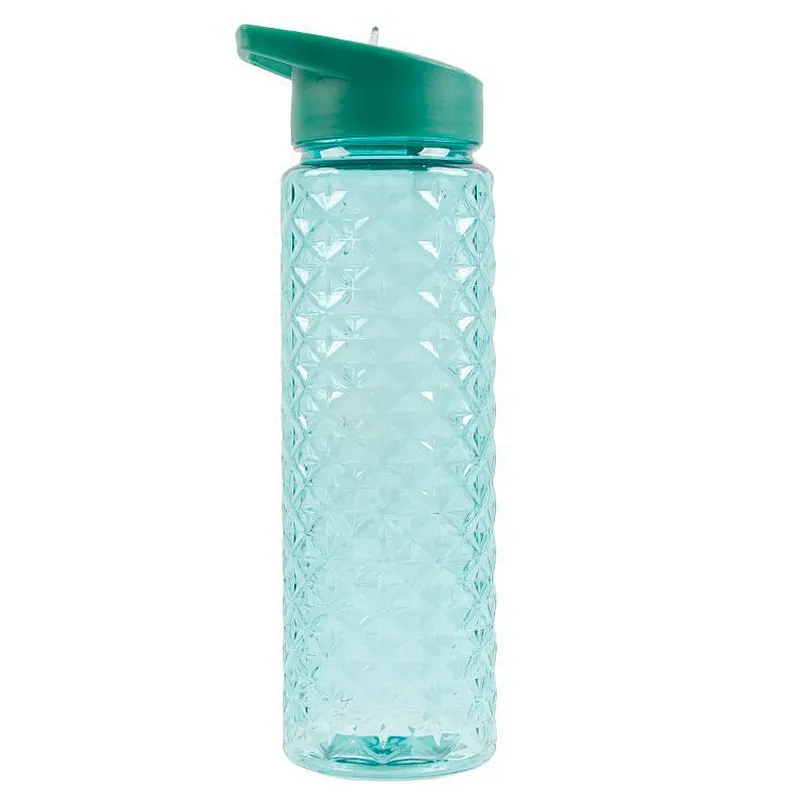 wholesale long service life portable green plastic sports water bottle with straw
